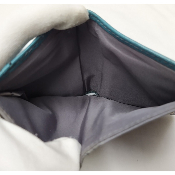 Fossil Blue Leather Credit Card ID Window Bifold Square Wallet - Picture 13 of 16